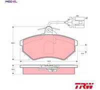TRW Front Brake Pad Set for VW Vento VR6 AAA 2.8 January 1992 to January 1998