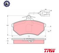 TRW Front Brake Pad Set GDB1057 - VW Vento VR6 AAA 2.8 (Jan 1992–Jan 1998)