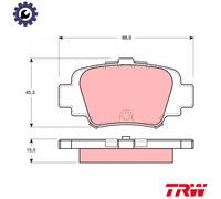 TRW Brake Pads GDB1060 For Nissan Micra K11 1992+ Rear 1.0 40kW ABS 15.5mm