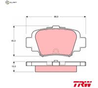 TRW Brake Pads GDB1060 For Nissan Micra K11 1992+ Rear 1.0 40kW ABS 15.5mm