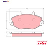 TRW Brake pad set GDB1080 not prepared for wear warning indicator FORD: Transit Mk4 Minibus, Transit Mk4 Van, Transit Mk3 Van
