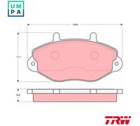 TRW Brake pad set GDB1080 not prepared for wear warning indicator FORD: Transit Mk4 Minibus, Transit Mk4 Van, Transit Mk3 Van