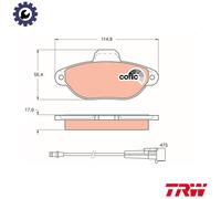 BRAKE PAD SET DISC BRAKE GDB1115 FOR FIAT 176B1.000/B4.000 1.2L 4cyl PUNTO