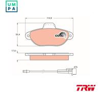 TRW Brake Pad Set GDB1115 - Front with Wear Sensor - Fits FIAT & Lancia