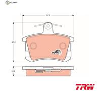 TRW Brake Pad Set GDB1163 - Rear - Fits Audi 80 (B2/B3), 90 (B2), 100 (C2)