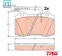 TRW GDB1191 Brake pad set