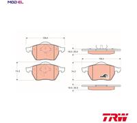 TRW Brake Pad Set GDB1200 - Disc Brake Pads for VW, Audi