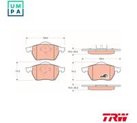 TRW Brake Pad Set GDB1200 - Disc Brake Pads for VW, Audi