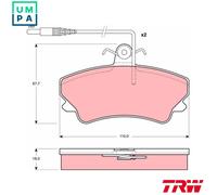 TRW GDB1203 Brake pad set