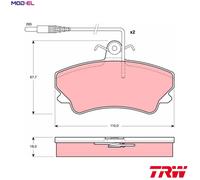 TRW GDB1203 Brake pad set