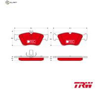 Brake pads GDB1205DTE TRW for MERCEDES-BENZ S-CLASS Coupe C-CLASS E-CLASS SLK