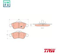 TRW Brake Pad Set GDB1220 - Front - Fits Mercedes-Benz, VW
