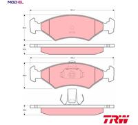 TRW Brake Pads Front GDB1222 R90 – Genuine – for Ford, TVR