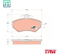 TRW Brake Pads GDB1266 - Fits Audi A4 97- (RH/F)