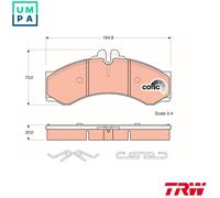Brake Pad Set, disc brake TRW GDB1288 for G-CLASS (W461) 2.5 1990-1993