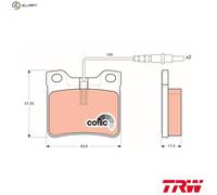 Brake Pads Set Rear GDB1289 TRW A0034200020 0024204820 A0024204820 0034200020