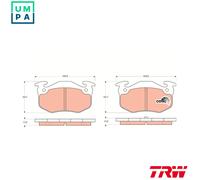 Brake pads GDB1305 TRW for PEUGEOT RENAULT CITROËN MERCEDES-BENZ