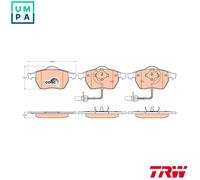 TRW GDB1307 Brake Pad Set of 4 Compatible for Volkswagen Passat B6 Variant (3C5) 2005-2011 Front Axle and Other Vehicles