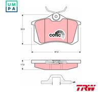 TRW Brake Pad Set GDB1328 - Rear - Fits VW, Ford, Peugeot, Citroën, Seat, Audi, Skoda
