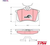 TRW Brake Pad Set GDB1328 - Rear - Fits VW, Ford, Peugeot, Citroën, Seat, Audi, Skoda