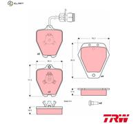 Brake pads GDB1329 TRW for AUDI 100 C4 Saloon 100 C4 Avant A6 C4 A6 C4 Avant
