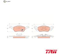 TRW Brake Pad Set GDB1358 Front for Ford Focus I Saloon/Turnier