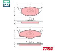 TRW Disc Brake Pad Set GDB1375 – for VW ANY/AYZ 1.2L 3cyl, LUPO AKU 1.7L ARR 1.4L