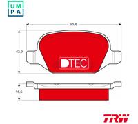 TRW Brake Pad Set GDB1396DTE – Disc Brake – Fits Alfa Romeo, Lancia, Fiat