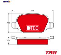BRAKE PAD SET DISC BRAKE GDB1396DTE FOR ALFA ROMEO FIAT LANCIA 2.0L 4cyl 147