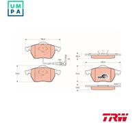 Brake pads GDB1403 TRW for AUDI SKODA VW SEAT
