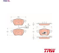Brake pads GDB1403 TRW for AUDI SKODA VW SEAT