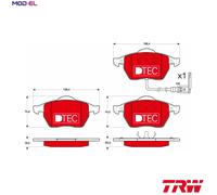 TRW Brake Pad Set GDB1403DTE - Disc Brake for Audi, Skoda, VW, Seat