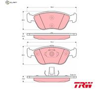 TRW Brake Pad Set GDB1406 Disc Brake – Fits Volvo 850, S70, V70, C70