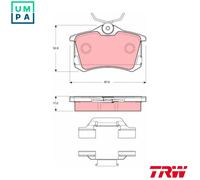 TRW GDB1416 Brake pad set