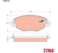 TRW Brake Pad Set GDB1434 - Front for Jaguar X-Type 3.0 (2001-2008)