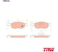 TRW Brake Pad Set GDB1443 - Disc Brake for FIAT Doblo & Palio Weekend