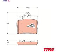 TRW Brake Pad Set GDB1455 - Rear Axle for Mercedes-Benz S-Class