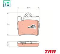 TRW Brake Pad Set GDB1455 - Rear Axle for Mercedes-Benz S-Class