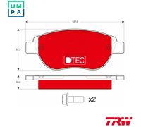 BRAKE PAD SET DISC BRAKE GDB1464DTE FOR PEUGEOT PARTNER/PATAGONICA/URBANA/MPV