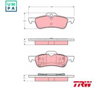 TRW Brake Pad Set GDB1477 - Disc Brake for MINI, MINI Convertible (R50, R53) 1.6 2002-2006
