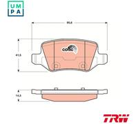 TRW Brake Pad Set GDB1481 - Rear Disc Pads for Mercedes-Benz A-Class Vaneo B-Class Sports Tourer