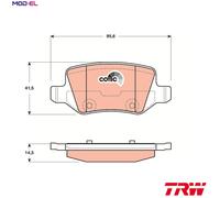 TRW Brake Pad Set GDB1481 - Rear Disc Pads for Mercedes-Benz A-Class Vaneo B-Class Sports Tourer