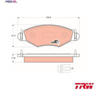 TRW Brake Pad Set GDB1500 - Set of 4 for Peugeot 206 Hatchback (1998-2012) Front Axle