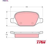 TRW GDB1520 Brake pad set