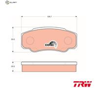 TRW Brake Pads Set GDB1521 for PEUGEOT, FIAT, CITROËN