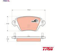 TRW GDB1525 Brake pad set