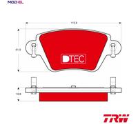BRAKE PAD SET DISC BRAKE GDB1525DTE FOR FORD HJBB/HJBA/D6BA/HJBC 2.0L 4cyl