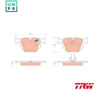 TRW Brake Pad Set GDB1530 - Disc Brake for ALPINA, BMW (3, 5, 7, X3, X5)
