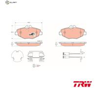 TRW Brake Pad Set GDB1542 - Front - Mercedes-Benz E-Class (W211/S211) A0004207104