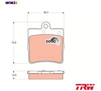 Brake pads GDB1545 TRW for MERCEDES-BENZ CHRYSLER